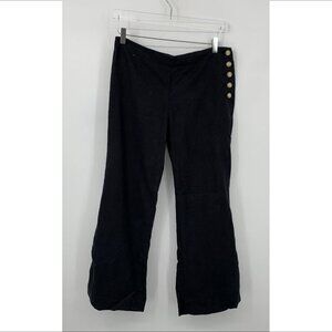 Cartonnier Anthropologie linen blend black pants trousers Sailor Nautical 12